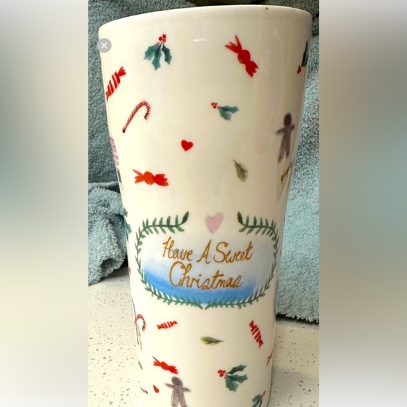 Ciroa Have a Sweet Christmas Porcelain 12 oz Travel Tumbler w/lid NWOT - Picture 8 of 8